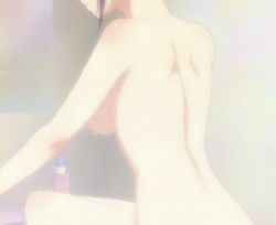 Rule 34 | 1girl, anime screenshot, back, backboob, bath, bathroom, black hair, breasts, kanojo mo kanojo, minase nagisa, nude, open mouth, screencap, solo, steam, stitched, thighs, third-party edit, wet