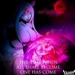 Rule 34 | 1girl, absurdres, alien, breasts, earth (planet), female focus, highres, huge breasts, large breasts, mature female, naruto (series), naruto shippuuden, ootsutsuki kaguya, planet, solo