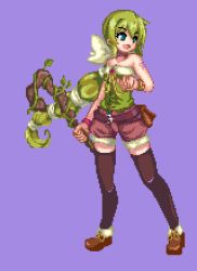 Rule 34 | 1girl, black thighhighs, commentary request, long hair, lowres, multi-tied hair, pixel art, saga, saga frontier 2, solo, thighhighs, very long hair, virginia knights
