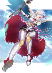 Rule 34 | 1girl, absurdres, aircraft, anger vein, ankle bow, ankle ribbon, armor, armored dress, artist name, back bow, belt, black pantyhose, blush, boobplate, bow, braid, breastplate, breasts, cleavage, cloud, club (weapon), combat maid, dress, embarrassed, falling feathers, feathers, flower, flying, full body, gauntlets, genshin impact, glider, grass, greaves, green eyes, headdress, headwear request, high heels, highres, huge weapon, large breasts, leg ribbon, maid, noelle (genshin impact), open mouth, outdoors, pantyhose, pauldrons, pc, red bow, ribbon, rose, shiny clothes, shoulder armor, shoulder pads, silver hair, skirt hold, sky, thighband pantyhose, weapon