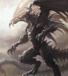 Rule 34 | aiba ryosuke, bahamut (final fantasy), black dragon, claws, dragon, epic, fangs, final fantasy, horns, lord of vermilion, no humans, spikes, tail, wings