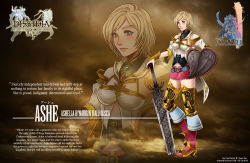 Rule 34 | 00s, 10s, 1girl, 2013, armor, artist name, ashelia b&#039;nargin dalmasca, belt, blonde hair, breasts, character name, copyright name, dated, dissidia final fantasy, english text, ernz1318, final fantasy, final fantasy xii, large breasts, logo, miniskirt, planted sword, planted, shield, short hair, skirt, solo, sword, weapon