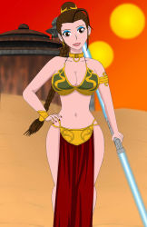 Rule 34 | breasts, energy sword, large breasts, lightsaber, princess leia organa solo, slave, star wars, sword, tagme, weapon