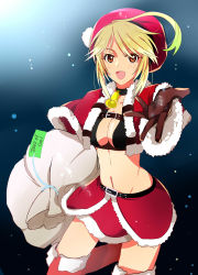 Rule 34 | 1girl, absurdres, ahoge, belt, blonde hair, blush, boots, breasts, choker, cleavage, gloves, hat, highres, midriff, milla maxwell, multicolored hair, open mouth, orange eyes, short hair, skirt, tales of (series), tales of xillia, thigh boots, thighhighs