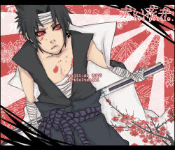 Rule 34 | 1boy, male focus, naruto, naruto (series), red eyes, solo, sword, tenjii, uchiha sasuke, weapon