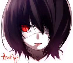 Rule 34 | 10s, 1girl, another, bad id, bad pixiv id, black hair, cauliflower (hosiyarou), eyepatch, looking at viewer, misaki mei, parted lips, portrait, red eyes, short hair, solo