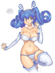 Rule 34 | blue hair, cameltoe, collarbone, covered erect nipples, detached sleeves, kinuko (kinucakes), short twintails, twintails