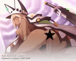 Rule 34 | 1boy, 1girl, animated, animated gif, ass, breasts, buttjob, censored, dark skin, from behind, guilty gear, guilty gear xrd, long hair, looking back, nipples, penis, ramlethal valentine, waero