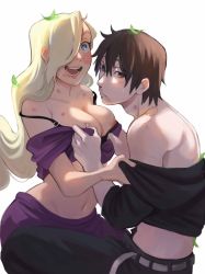 Rule 34 | 1boy, 1girl, absurdres, bite mark, black hair, blonde hair, blue eyes, blush, bra strap, breasts, breasts squeezed together, caught, couple, embarrassed, hickey, highres, husband and wife, large breasts, lipstick, long hair, makeup, married, monday mint, naruto: the last, naruto (series), nipples, pale skin, sai, smeared lipstick, very long hair, yamanaka ino