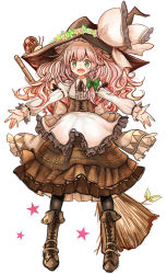 Rule 34 | &gt;:d, 1girl, :d, alternate eye color, black pantyhose, blonde hair, boots, bow, braid, broom, cross-laced footwear, dress, fang, flower, green eyes, hair bow, hat, hat bow, kirisame marisa, lace-up boots, leaf, open mouth, pantyhose, side braid, smile, snail, solo, star (symbol), touhou, uma (ninjin misaki), v-shaped eyebrows, wavy hair, witch hat
