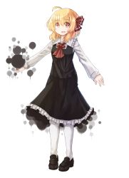 Rule 34 | 1girl, absurdres, blonde hair, chilia012, collared shirt, darkness, frilled skirt, frills, full body, hair ribbon, highres, open mouth, pantyhose, red eyes, ribbon, rumia, shirt, short hair, skirt, solo, touhou, transparent background, vest, wing collar