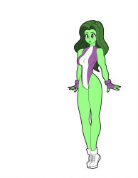 Rule 34 | colored skin, green hair, green skin, marvel, muscular woman, she-hulk, strong woman, tagme