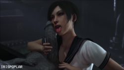 Rule 34 | 1boy, 1girl, 3d, ada wong, animated, capcom, clothed female nude male, facejob, fellatio, highres, irispoplar, lerico213, licking, looking at viewer, monster, nude, oral, penis on face, resident evil, school uniform, serafuku, sex, size difference, sound, tagme, tongue, tongue out, video, video