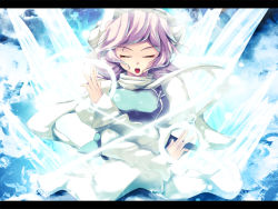 Rule 34 | 1girl, closed eyes, female focus, ice, ichio, letterboxed, letty whiterock, purple hair, solo, touhou