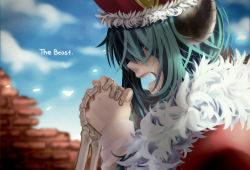 Rule 34 | 1girl, absurdres, crown, crying, hatsune miku, highres, horns, huge filesize, ichinose natsuki, own hands together, single horn, skeleton, solo, tears, the beast (vocaloid), vocaloid