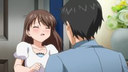 Rule 34 | 1boy, 1girl, akizuki kouzou, akizuki marina, animated, anime screenshot, arm support, ass grab, black hair, black ribbon, blue shirt, blush, bouncing breasts, breast sucking, breasts, brown hair, censored, clothes lift, collarbone, covered eyes, cunnilingus, cunnilingus through clothes, dress, dress lift, forced kiss, grabbing, grabbing another&#039;s arm, grabbing another&#039;s breast, groin, hand on another&#039;s chin, hand on mouth, hand on own face, hand under dress, hetero, highres, implied slap, kiss, kissing cheek, large breasts, licking, licking navel, licking nipple, lifting another&#039;s clothes, long hair, lying, moaning, mosaic censoring, necktie, nipple stimulation, nipples, no bra, one breast out, oni chichi, oral, panties, panties under pantyhose, pants, pantyhose, poro, puffy sleeves, purple eyes, pussy, pussy juice, pussy juice trail, rape, ribbon, shirt, short hair, short sleeves, sidelocks, slapping, sound, tagme, thighs, underwear, video, wet, wet clothes, wet pantyhose, white dress