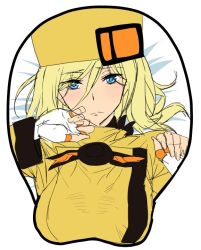 Rule 34 | 1girl, ashiomi masato, breast mousepad, breasts, closed mouth, fingerless gloves, gloves, guilty gear, guilty gear xrd, looking at viewer, millia rage, mousepad, solo
