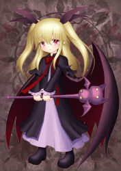 Rule 34 | 1girl, bad id, bad pixiv id, blonde hair, bow, cape, capelet, dress, expressionless, frilled sleeves, frills, grimorigin, hair ribbon, lilith rosenberg, long dress, long hair, original, red eyes, ribbon, solo, staff, twintails, wraith the etoile