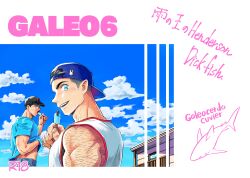 Rule 34 | 1boy, abs, absurdres, alternate costume, arm hair, backwards hat, bara, baseball cap, billy russell (dickfish), blue eyes, blue shirt, blush, casual, clothes lift, cloud, cloudy sky, cover, cover page, denim, dickfish (fishismdick), doujin cover, english text, facial hair, food in mouth, glasses, hat, highres, jeans, john rottweil (dickfish), large pectorals, lifted by self, looking at viewer, male focus, mature male, muscular, muscular male, mustache, navel, navel hair, nipples, original, pants, pectorals, popsicle, popsicle in mouth, shirt, shirt lift, short hair, sideburns, sky, sleeveless, sleeveless shirt, solo, stomach, sunlight, sweat, thick thighs, thighs, topless male, upper body