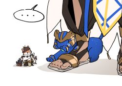 Rule 34 | ..., 1boy, animal, cat, close-up, cosplay, dabin, egyptian clothes, fate/grand order, fate (series), feet, foot focus, hamster, head out of frame, highres, ozymandias (fate), ozymandias (fate) (cosplay), simple background, speech bubble, spoken ellipsis, standing, toeless footwear, white background