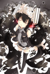 Rule 34 | 1girl, :o, absurdly long hair, anniversary, artist name, artist request, bare shoulders, birthday, black eyes, black footwear, black hair, black shirt, black skirt, black sleeves, black thighhighs, bondson, boots, breasts, collared shirt, detached sleeves, closed eyes, female focus, flower, flower wreath, full body, gradient hair, grey neckwear, hair flower, hair ornament, happy birthday, hatsune miku, head wreath, headphones, long hair, long twintails, looking at viewer, miniskirt, multicolored hair, necktie, neckwear request, nisoku hokou (vocaloid), open mouth, parted lips, petals, pigeon-toed, plaid, plaid skirt, pleated, pleated skirt, shirt, skirt, sleeveless, sleeveless shirt, smile, solo, thigh boots, thighhighs, twintails, very long hair, vocaloid, wide sleeves, wing collar