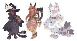 Rule 34 | alternate costume, animal ears, bastemon, belt, cat, cat ears, cat girl, cat tail, claws, digimon, highres, multiple tails, tail