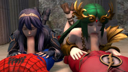 Rule 34 | 10s, 2boys, 2girls, 3d, armor, bare shoulders, blue gloves, blue hair, boots, closed eyes, costume, crossed legs, crossover, crown, dc comics, erection, fellatio, fingerless gloves, fire emblem, fire emblem awakening, girl on top, gloves, green hair, hair between eyes, hairband, head out of frame, hetero, intelligent systems, jewelry, kid icarus, long hair, lots of jewelry, lucina (fire emblem), lying, marvel, multiple boys, multiple crossover, multiple girls, multiple penises, nintendo, on stomach, oral, palutena, pauldrons, penis, penis out, robe, sandals, shoulder armor, spider-man, spider-man (series), super smash bros., superhero costume, the flash, uncensored, very long hair