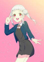 Rule 34 | 1girl, absurdres, arashi chisato, artist name, artist request, bare legs, belt, blue cardigan, blue jacket, blush, bow, bowtie, breasts, buttons, cardigan, collared shirt, cropped jacket, double bun, dress, dress shirt, female focus, floating hair, grey belt, grey shirt, grey skirt, hair bun, hair tie, highres, jacket, long hair, long sleeves, looking at viewer, love live!, love live! superstar!!, miniskirt, nail, nail polish, neck ribbon, o-ring, o-ring belt, parted lips, pink background, pink nails, plaid, plaid skirt, pleated, pleated skirt, red bow, red eyes, red ribbon, ribbon, school uniform, shirt, skirt, small breasts, smile, solo, twintails, wavy hair, white hair, white shirt, wing collar, yuigaoka school uniform
