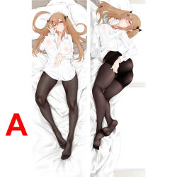 Rule 34 | 1girl, ass, bed, black bow, blush, bow, breast press, breasts, censored, girls&#039; frontline, grin, hair between eyes, hair bow, hair ornament, hairclip, hand on own stomach, large breasts, legs, long hair, long sleeves, looking at viewer, lying, nipples, no bra, no scar, on back, on bed, pantyhose, pillow, pink eyes, qi yuan zhi yu, seductive smile, see-through, shirt, smile, solo, teeth, twintails, ump9 (girls&#039; frontline), white shirt