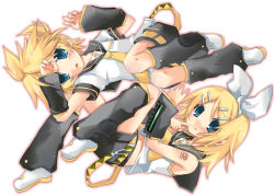 Rule 34 | 1boy, 1girl, blonde hair, blue eyes, brother and sister, hekicha, kagamine len, kagamine rin, open mouth, siblings, twins, vocaloid