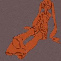 Rule 34 | aharan, bad id, bad pixiv id, boots, hatsune miku, long hair, solo, thigh boots, thighhighs, twintails, very long hair, vocaloid
