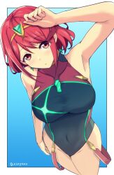 Rule 34 | breasts, large breasts, mochimochi (xseynao), pyra (pro swimmer) (xenoblade), pyra (xenoblade), red hair, short hair, solo, xenoblade chronicles (series), xenoblade chronicles 2
