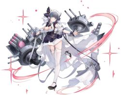 Rule 34 | 1girl, animal ears, anti-aircraft, anti-aircraft gun, apron, aqua eyes, azur lane, breasts, cat ears, cheshire (azur lane), cleavage, detached sleeves, dress, frilled apron, frilled dress, frills, full body, garter straps, head tilt, high heels, highres, large breasts, leg up, light smile, long dress, long hair, long legs, looking at viewer, maid, maid headdress, multicolored hair, official art, open hands, outstretched arms, puffy detached sleeves, puffy sleeves, purple apron, purple hair, ribbon, rigging, skindentation, solo, spread arms, streaked hair, thighhighs, torpedo tubes, transparent background, turret, two-tone hair, white dress, white ribbon, white thighhighs, yyy (zelda10010)