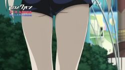 Rule 34 | 10s, 1girl, animated, animated gif, ass, ass shake, blush, lily (towa no quon), lips, lipstick, long hair, looking at viewer, lowres, makeup, outdoors, red eyes, shorts, solo, towa no quon