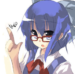 Rule 34 | 1girl, bespectacled, cirno, female focus, glasses, lowres, prelld, sketch, solo, embodiment of scarlet devil, touhou, upper body, white background