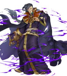 Rule 34 | 1boy, beard, black robe, black turban, book, clenched teeth, damaged, facial hair, fire emblem, fire emblem: the blazing blade, fire emblem heroes, grey hair, highres, holding, holding book, nergal (fire emblem), nintendo, non-web source, official art, old, old man, robe, scar, solo, teeth, torn clothes, torn robe, turban