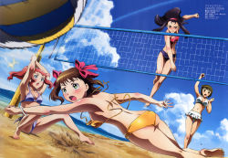 Rule 34 | 2000s (style), 4girls, :o, absurdres, amami haruka, angry, arm up, armpits, arms up, ass, back, ball, barefoot, beach, beach volleyball, bikini, bikini skirt, black hair, blue eyes, blurry, blush, body blush, bow, bracelet, breasts, brown eyes, brown hair, butt crack, cleavage, clenched hands, clenched teeth, cloud, day, depth of field, diving, dutch angle, electricity, feet, flat chest, floating hair, green eyes, hagiwara yukiho, hair bow, hairband, halterneck, highres, idolmaster, idolmaster xenoglossia, imura manabu, jewelry, jumping, leg lift, legs, long hair, looking at viewer, magazine scan, medium breasts, megami magazine, minase iori, motion blur, multiple girls, navel, o-ring, o-ring bikini, o-ring bottom, o-ring top, ocean, official art, open mouth, outdoors, outstretched arm, pink bow, pleated skirt, punching, raised fist, red eyes, red hair, ribbon, sand, scan, shadow, short hair, side-tie bikini bottom, sideboob, sidelocks, sitting, skirt, sky, soles, sports bikini, spread legs, standing, surprised, swimsuit, takatsuki yayoi, teeth, thigh gap, tiptoes, twintails, untied, volleyball, volleyball (object), volleyball net, wardrobe malfunction, water, wavy hair