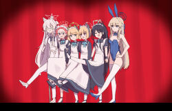 Rule 34 | 6+girls, akira (blue archive), animal ear headphones, animal ears, apron, aris (blue archive), aris (maid) (blue archive), black dress, black footwear, black hair, blonde hair, blue archive, blue bow, blue bowtie, blue eyes, blue footwear, blue halo, blue leotard, bow, bowtie, chirun0, closed mouth, copyright request, dress, fake animal ears, game development department (blue archive), green eyes, green halo, hair between eyes, halo, headphones, high heels, leotard, long hair, long sleeves, maid, maid apron, maid headdress, meme request, midori (blue archive), midori (maid) (blue archive), momoi (blue archive), momoi (maid) (blue archive), multiple girls, official alternate costume, open mouth, pants, pink halo, purple eyes, rabbit ears, red eyes, red hair, shirt, shoes, short hair, short sleeves, siblings, sisters, smile, strapless, strapless dress, sugar song and bitter step, thighhighs, toki (blue archive), toki (bunny) (blue archive), twins, white apron, white footwear, white hair, white pants, white shirt, white thighhighs, yellow halo, yuzu (blue archive), yuzu (maid) (blue archive)