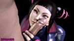 Rule 34 | 1boy, 1girl, 3d, animated, black hair, capcom, clothed sex, dpmaker, facejob, han juri, looking up, penis, penis on face, street fighter, street fighter v, tagme, twintails, uncensored, video