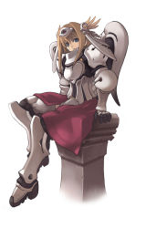 Rule 34 | 00s, 1girl, ar tonelico, ar tonelico i, armor, armored dress, aurica nestmile, blonde hair, blue eyes, fantasy, gust, highres, nagi ryou, official alternate costume, official art, simple background, solo, stand, white background