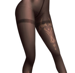 Rule 34 | 1girl, absurdres, artist request, black pantyhose, embroidered panties, genshin impact, highres, keqing (genshin impact), panties, panties under pantyhose, pantyhose, patterned clothing, simple background, solo, string panties, thighs, underwear, white background