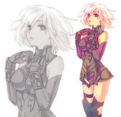 Rule 34 | 1girl, armor, armored dress, bare shoulders, black dress, black gloves, breasts, dress, elbow gloves, fate/grand order, fate (series), female focus, gloves, greyscale, hands on own chest, hizuki aya, large breasts, leotard, light purple hair, looking at viewer, mash kyrielight, mashu kyrielite, monochrome, panties, parted lips, purple eyes, purple gloves, purple panties, short hair, simple background, sleeveless, sleeveless dress, sleeveless turtleneck, solo, standing, turtleneck, underwear, white background, zoom layer