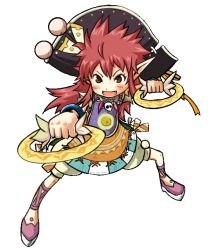 Rule 34 | 1girl, androgynous, bad id, bad pixiv id, blush, boots, brown hair, dual wielding, fighting stance, full body, holding, holding weapon, jewelry, loafers, long hair, looking at viewer, matsuzuki matsu, open mouth, pointy ears, purple footwear, red hair, ring, salsa, salsa (trusty bell), shoes, short hair, sidelocks, simple background, smile, solo, spiked hair, spread legs, standing, transparent background, trusty bell, weapon, white background