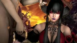 Rule 34 | 10s, 1boy, 1girl, 3d, animated, bandai, bare shoulders, black hair, black sleeves, breasts, chest tattoo, cleavage, closed eyes, clothed female nude male, corset, demon horns, detached sleeves, dusk, eliza (tekken), erection, eyeshadow, flower, frills, guided handjob, guiding hand, hair between eyes, hand on another&#039;s head, handjob, head out of frame, held up, hetero, holding, holding hands, horn grab, horns, ifiyrinnsfw, large breasts, lips, lipstick, long hair, long sleeves, looping animation, makeup, molestation, namco, nude, outdoors, parted lips, penis, purple lips, red corset, red eyeshadow, rose, rubbing, sitting, sky, sleep molestation, sleeping, solo focus, source filmmaker (medium), standing, straight hair, tattoo, tekken, tekken 7, tekken revolution, testicles, uncensored, vampire, video