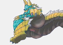 Rule 34 | artist request, dragon, furry, highres, monster hunter (series), pussy, uncensored, zinogre