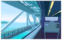 Rule 34 | animated, animated gif, boat, bridge, chair, highres, no humans, ocean, original, railing, toyoi yuuta, train interior, watercraft
