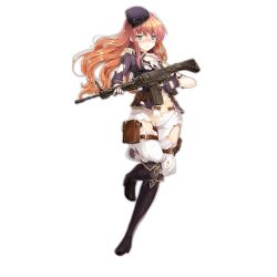 Rule 34 | 1girl, assault rifle, belt pouch, black footwear, blue coat, blue gloves, blue headwear, blush, boots, breasts, closed mouth, coat, epaulettes, finger on trigger, fingerless gloves, full body, girls&#039; frontline, gloves, green eyes, gun, hairband, hat, holding, holding gun, holding weapon, knee boots, leg up, light frown, long hair, long sleeves, medium breasts, military, military uniform, navel, no panties, official art, orange hair, pants, pouch, puffy pants, rifle, shirt, sig-510 (girls&#039; frontline), sig sg510, sig sauer, simple background, sleeves rolled up, solo, spirtie, standing, standing on one leg, switzerland, tears, thigh pouch, torn clothes, torn coat, torn gloves, torn pants, torn shirt, torn straps, transparent background, uniform, v-shaped eyebrows, weapon, white hairband, white pants, white shirt