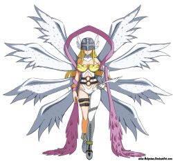 Rule 34 | 1girl, absurdres, angel, angel girl, angewomon, digimon, highres, mask, solo, wings