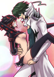 Rule 34 | 10s, 1boy, 1girl, akira (valzerica), angry, arms behind back, bad id, bad pixiv id, bdsm, black hair, blush, bondage, boots, bound, bound arms, breasts, carrying, clothed sex, gakuran, green hair, grin, hetero, highres, horns, implied sex, kill la kill, large breasts, mask, matoi ryuuko, miniskirt, multicolored hair, rape, red hair, restrained, revealing clothes, sanageyama uzu, school uniform, senketsu, sex, short hair, showgirl skirt, skirt, smile, spikes, straddling, suspension, teeth, thigh boots, thighhighs, two-tone hair, underboob, upright straddle
