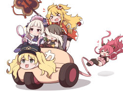 Rule 34 | &gt; &lt;, 1boy, :3, :d, absurdres, ayumi (princess connect!), bare shoulders, blonde hair, blush, breasts, brown hair, car, closed mouth, detached sleeves, driving, drooling, elf, fizz (pixiv34498626), granblue fantasy, hat, heart, highres, holding, holding weapon, japanese clothes, kimono, kuka (princess connect!), large breasts, looking at mirror, military hat, mirror, monacar, monika weisswind, motor vehicle, multiple girls, ninon (princess connect!), open mouth, pointy ears, princess connect!, red hair, restrained, revealing clothes, simple background, smile, trap, twintails, two side up, weapon, white background, xd, yuki (princess connect!)